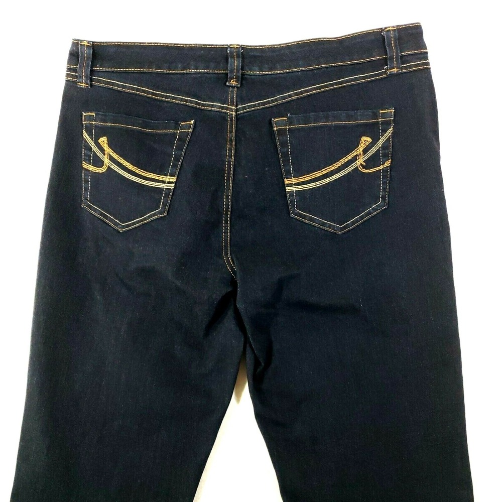 Nine West Capri Jeans Women's Low Rise Crop Stretch Dark Wash Blue 12 Average